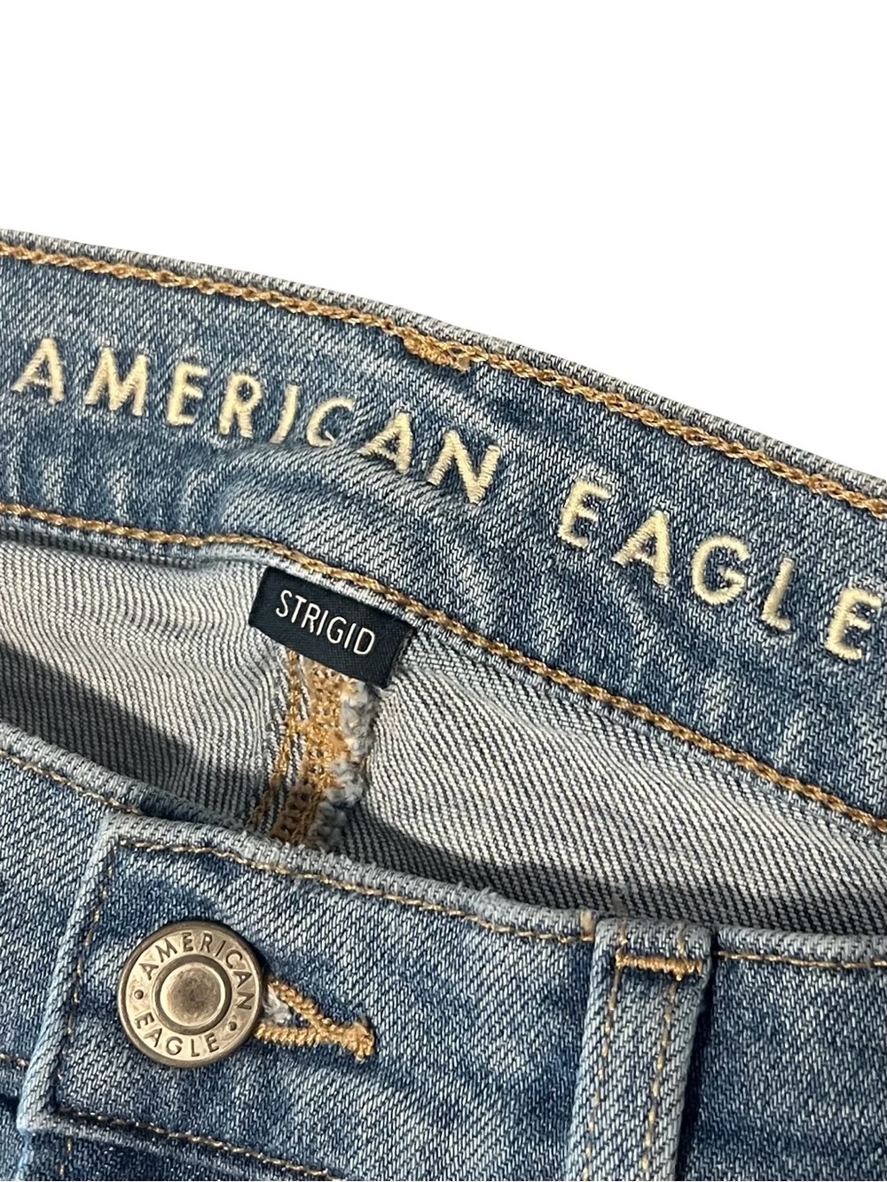 American Eagle Stovepipe Strigid wide leg jeans Size 0 Light wash Casual Loose - Picture 9 of 11